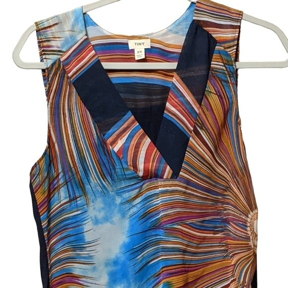 Tiny Anthropologie orange mot mini dress fun abstract print size XS - Picture 7 of 10